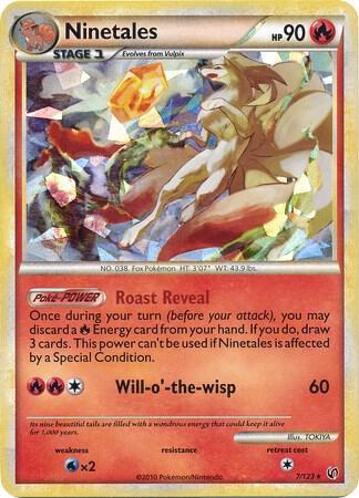 HeartGold & SoulSilver Ninetales [Cracked-Ice] Pokémon card